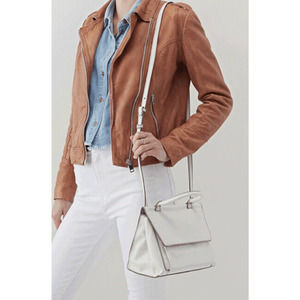 Hobo International Leather Shoulder Bag Crossbody White New $248 Top Handle